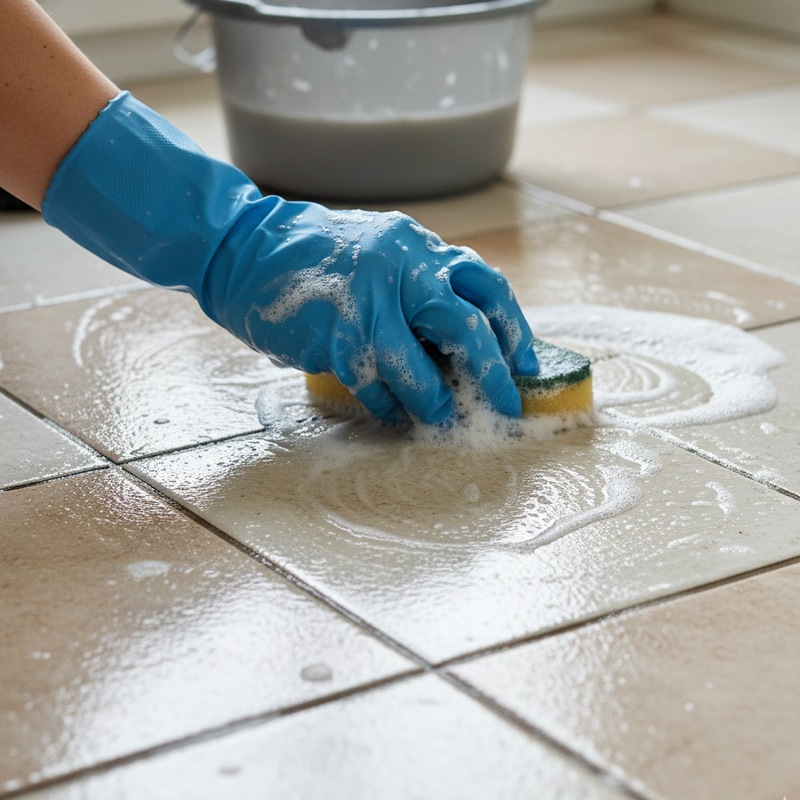 Cleaning a Tile floor