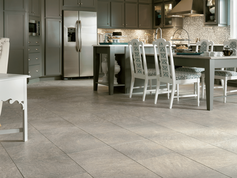 Tile flooring in a classic kitchen