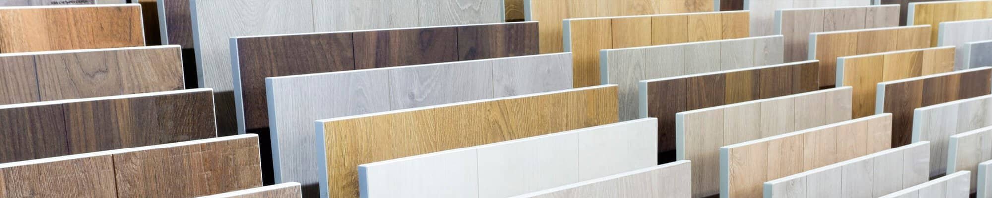 Flooring samples display in a Lake St Louis Showroom