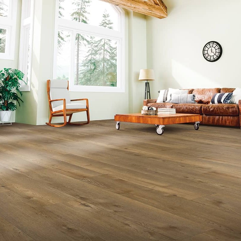Vinyl flooring in a bright living room