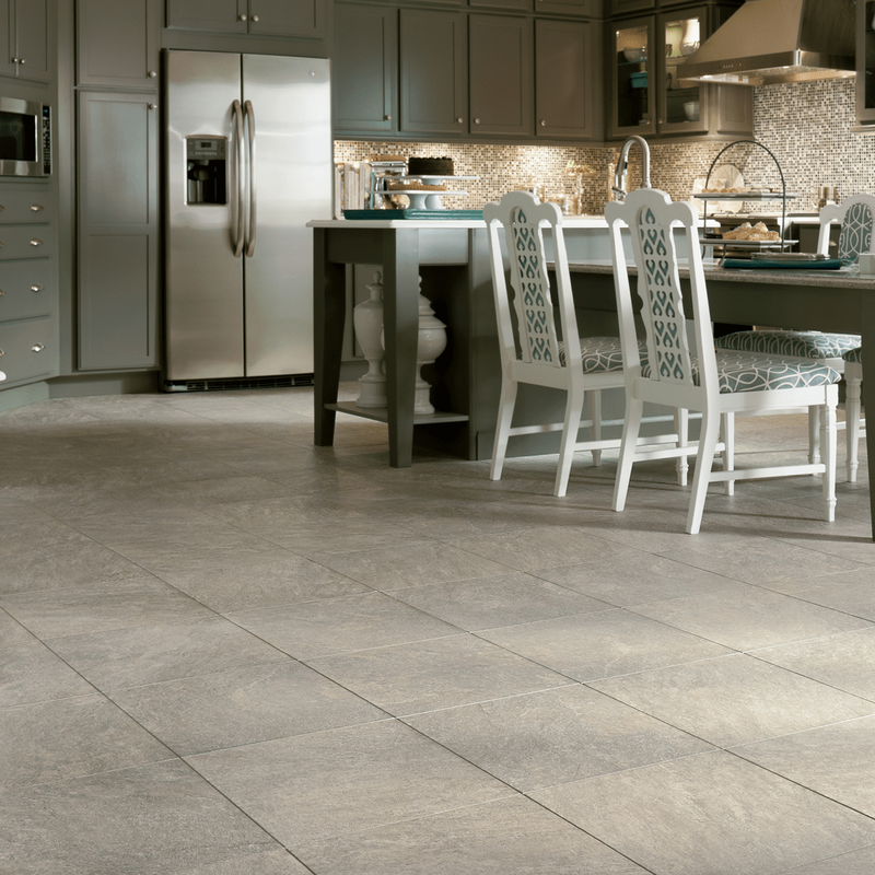 Tile flooring in a classic kitchen
